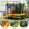 317 x 255 cm Rectangle Outdoor Trampoline w/Basketball Hoop-Orange