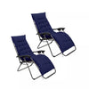 Zero Gravity Chair Set of 2 Outdoor Garden Sun Lounger Padded Recliner Cushions