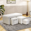 Ottoman Bench Set of 5 Bedroom Window Seat Entryway Footstool for Living Room