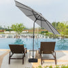 3M Outdoor Garden Round Parasol Sun Shade Patio Hanging Umbrella with Crank Tilt