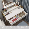 Mondeer LED Dressing Table Vanity Set with Adjustable Light& Mirror Padded Stool
