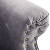 Grey Velvet Armchair Sofa Button Tufted High Back Upholstered Seat Accent Chair