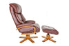 The Nice - Swivel Recliner Chair And Footstool In Chestnut Genuine Leather
