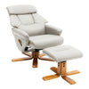 Occasional PU Leather Manual Recliner with Stool Reclining Lounger Chair Swivel