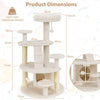 Cat Tree Kitty Tower Activity Center with Condo Scratching Posts White