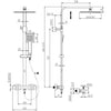 Modern Shower Mixer Thermostatic Exposed Square Bathroom Twin Head Valve Set