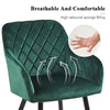 2pcs Dining Chairs Armchairs Velvet Upholstered Soft Padded Seat Back Metal Legs