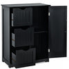 Bathroom Floor Cabinet Storage Cupboard Organizer W/Adjustable Shelf & 3 Drawers