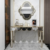Long Silver Mirrored Console Table Hallway Side Desk Pendant Table Retro Elegant