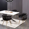 Velvet Dining Chair with Door Knocker Ring Windsor Dressing Room Chair 1/2/4/6
