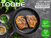 Toque Non Stick Frying Pan Cast Iron Steak Skillet Round BBQ Grill Cookware 30cm