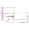 Metal Bed Frame with Headboard and Footboard Smoked Oak 80x200 Y8W8