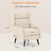 Single Upholstered Sofa Accent Chair Wingback Recliner Chair w/Removable Cushion