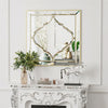 Large Venetian Wall Mirror Bling Crystal Golden Rim Silver Glass Vanity Mirror