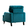 Modern Velvet Single Sofa Accent Chair Foldable Back Leisure Armchair w/Wheels
