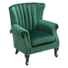 Upholstered Velvet Armchair Sofa Queen Anne Legs Tub Chair Studded Emerald Green