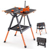 2-in-1 Folding Work Table & Sawhorse 8 Adjustable Heights Workbench Workstation