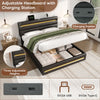Ottoman Storage Upholstered Bed Frame with Lift-Up & LED Light 5ft King Size Bed