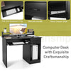 Modern Study Writing Desk w/ Pull-Out Keyboard Tray-Black