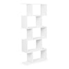 Tall Bookcase Shelving Storage Unit 5 Tier Adjustable Shelves Wooden Living Room