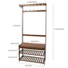 Solid Wood Coat Rack Stand Clothes Hanging Rail Rack Shelf Closet Portable Use