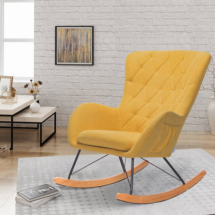 50% OFF BIG SALE!! 1PCS Rocking Chair High Wing Back Armchair Lounger Lazy Sofa