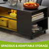 YITAHOME Black High Gloss Coffee Table with RGB LED Adjustable Shelf ,97.5×48×45