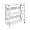 3-Tier Console Table X-design Wooden Hall Desk Side End Table W/ Storage Shelf