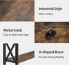 Industrial Console Table with Drawer Metal Frame, Vintage Sofa Table with 2 Open