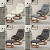 Ergonomic Leather Executive Office Desk Chair TV Chairs Lounge Sofa w/ Footstool