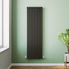 Vertical Radiator Double Black Oval Column 1600x490 mm Central Heating Tall Rads