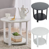 Small 2 Tier White Black Wooden Side Table with Shelf Bedroom Coffee End Table