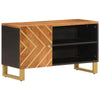 CIADAZ TV Cabinet Brown and Black 80x31.5x46 Solid Wood , Tv Unit, Tv F2W0