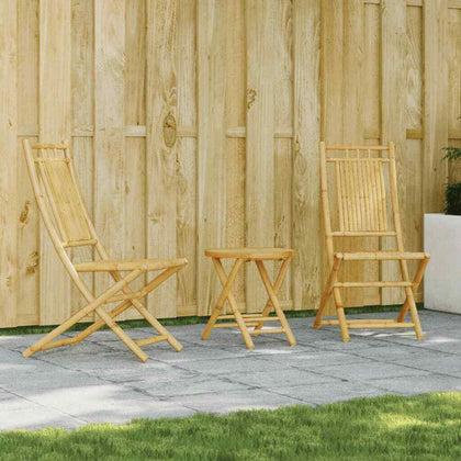 3 Piece Bistro Set Bamboo F0U4