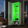 LED Living Room Set High Gloss TV Stand Display Cabinet White Cupboard Storage