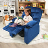 Larger Kids Recliner Chair Adjustable Velvet Fabric Lounge Sofa Recliner
