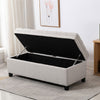 Large Storage Shoe Bench Soft Pouffe Tufted Linen Fabric Seat Ottoman Foot Stool