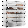 24 Pairs Shoe Storage Cubes Modular Storage Boxes w/Doors Freestanding Shoe Rack