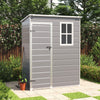 5 x 3ft Garden Shed Storage w/ Floor Foundation, Vents, Window, 2 Doors, Grey UK