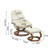 Upholstered Recliner TV Armchair Sofa Faux Leather Chair Sofa with Footstool Set