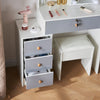 White Large Dressing Table Set with LED Lighted Mirror Vanity Makeup Desk,Stool