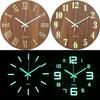 Luminous Silent Wall Clock Glow In The Dark Quartz Clocks Bedroom Night Light