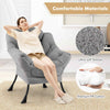Home Office Accent Sofa Chair Leisure Lounge Armchair with Stool-Grey