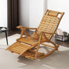 RECLINING SUN LOUNGER OUTDOOR GARDEN FOLDING BAMBOO CHAIR ADJUSTABLE