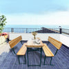 3Pcs Wooden Folding Picnic Beer Table & Bench Furniture Set Outdoor Garden Pub