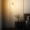 Bedroom Tall Pole Light Modern Standing Lamp w/Foot Switch-Gold