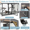 182 cm Tall Large Wooden Cat House Outdoor Catio Kitten Enclosure-Grey