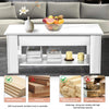 Wooden Lift Up Top Coffee Table With Storage Shelf Living Room Home Office White