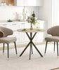 Small Round Dining Table Vintage Industrial Style Metal Oak Kitchen Furniture