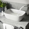 Modern Bathroom Wash Sink Basin Rectangular Curved Cloakroom Counter Top Ceramic